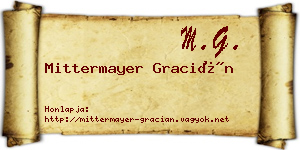 Mittermayer Gracián névjegykártya